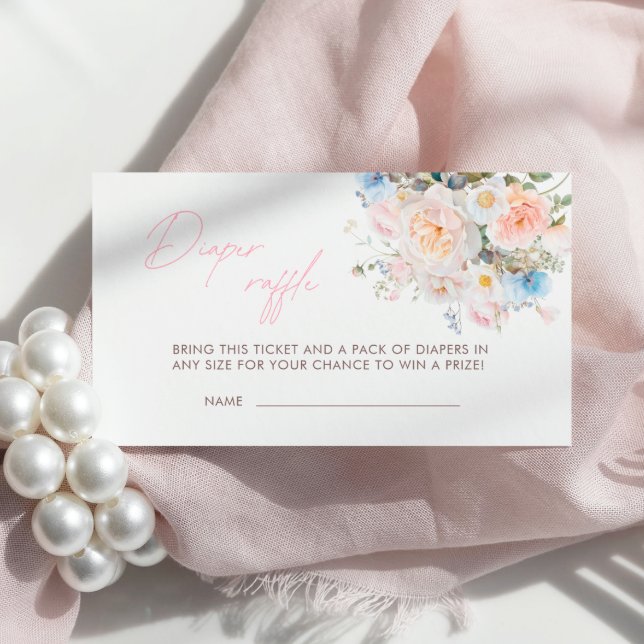 Carte D'accompagnement Bébé En Fleur Fleur Rosée Feuillette Raffle (Créateur téléchargé)