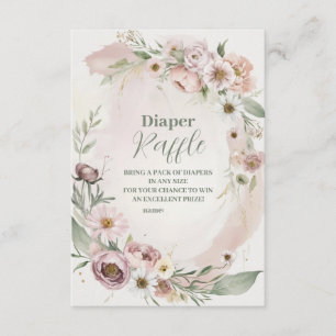 Carte D'accompagnement Bébé En Fleur Flush Ressort Floral Diapper Raffle