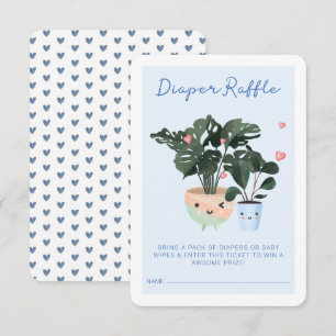 Carte D'accompagnement Bébé en fleur mignon Plante Posé Déchets Raffle