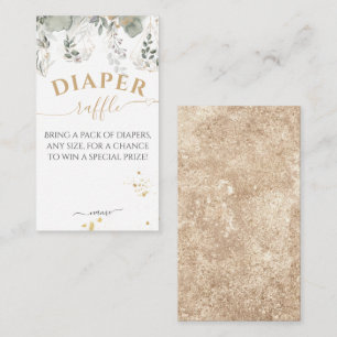 Carte D'accompagnement Bébé en fleur Verdure & Or Baby shower couche