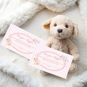 Carte D'accompagnement Bébé en fleurs baby shower raffle à couches prépa