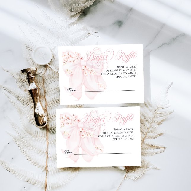 Carte D'accompagnement Bébé en fleurs Bow fleuri Baby shower fille de pri (Créateur téléchargé)