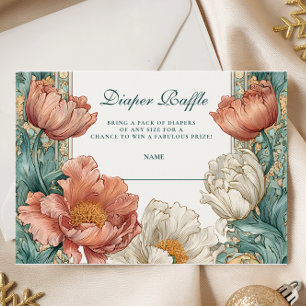 Carte D'accompagnement Bébé en fleurs Concours de couche de douche floral