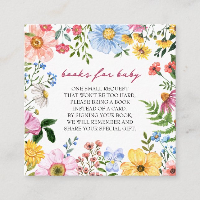 Carte D'accompagnement Bébé en fleurs | Livres floraux pour le Baby showe (Devant)