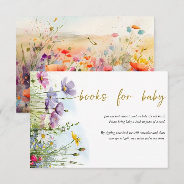 Carte D'accompagnement Bébé en fleurs | Spring Floral Books for Baby (Devant / Derrière)