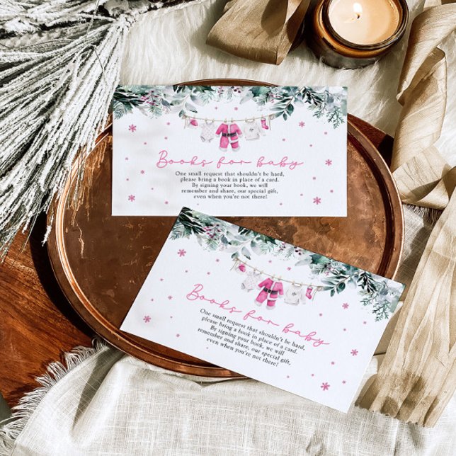 Carte D'accompagnement Bébé fille rose Livres de Noël pour bébé (Créateur téléchargé)