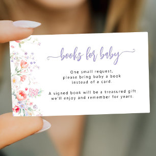 Carte D'accompagnement Bébé fleur sauvage violette en fleurs Livres pour