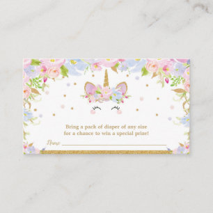 Carte D'accompagnement Bébé floral de tombola de couche-culotte de baby