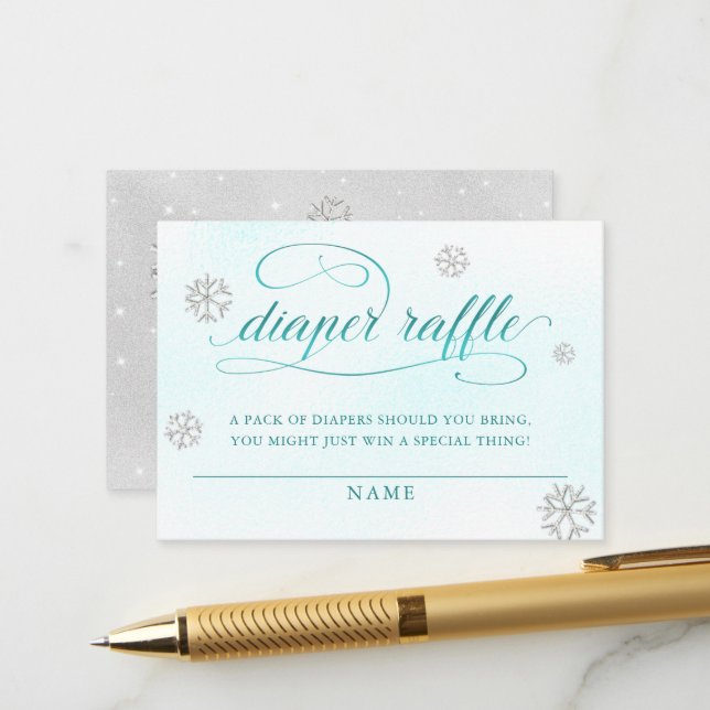Carte D'accompagnement Bébé Froid Hors Rhinestone Parties scintillant Déc (Devant/Arrière en situation)