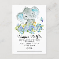 Bébé Garçon éléphant Douche Déchets Raffle Billet