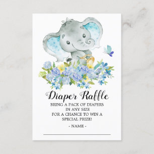 Carte D'accompagnement Bébé Garçon éléphant Douche Déchets Raffle Billet