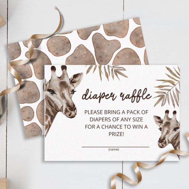 Carte D'accompagnement Bébé Giraffe Billet de tombola Neutral (Créateur téléchargé)