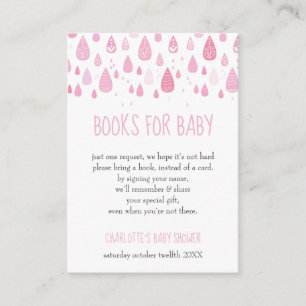 Carte D'accompagnement Bébé gouttes à eau rose Baby shower de demande de 