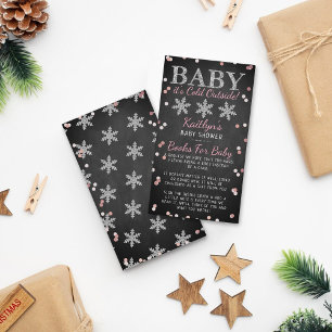 Carte D'accompagnement Bébé Il fait froid dehors Filles Baby shower d'hiv