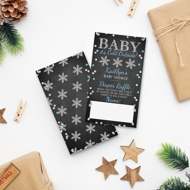 Carte D'accompagnement Bébé Il fait froid dehors garçons Baby shower d'hi (Créateur téléchargé)