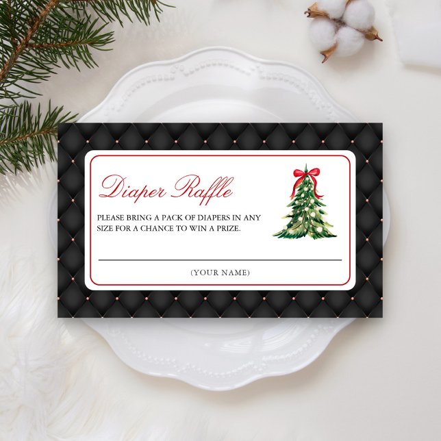 Carte D'accompagnement Bébé Il fait froid dehors Red Bow Diaper Raffle (Créateur téléchargé)