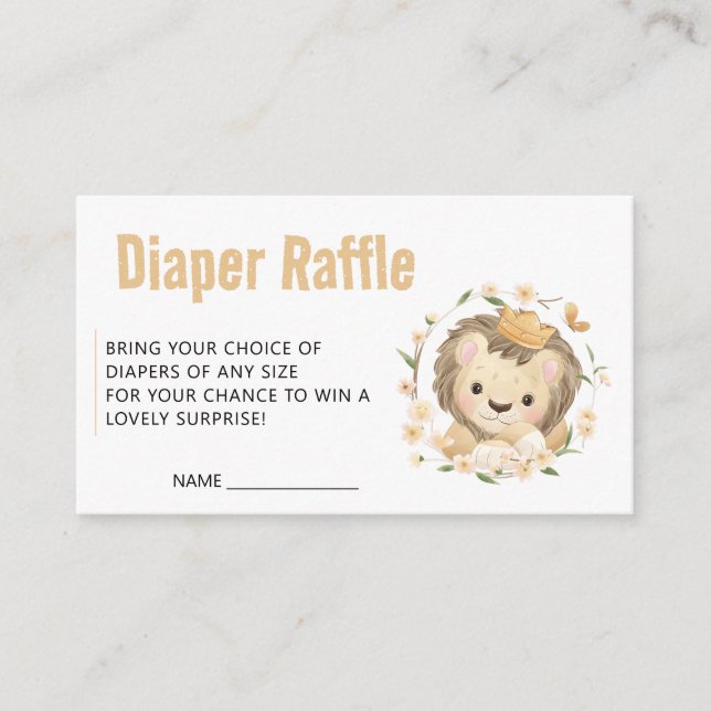 Carte D'accompagnement Bébé Lion King Déchets Raffle Ticket (Devant)