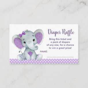 Carte D'accompagnement Bébé mignon Elephant billet de tombola