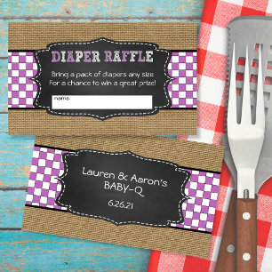 Carte D'accompagnement Bébé Q Déchet Raffle Billet petite quantité