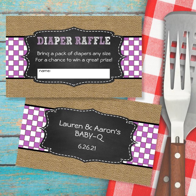 Carte D'accompagnement Bébé Q Déchet Raffle Billet petite quantité (Créateur téléchargé)