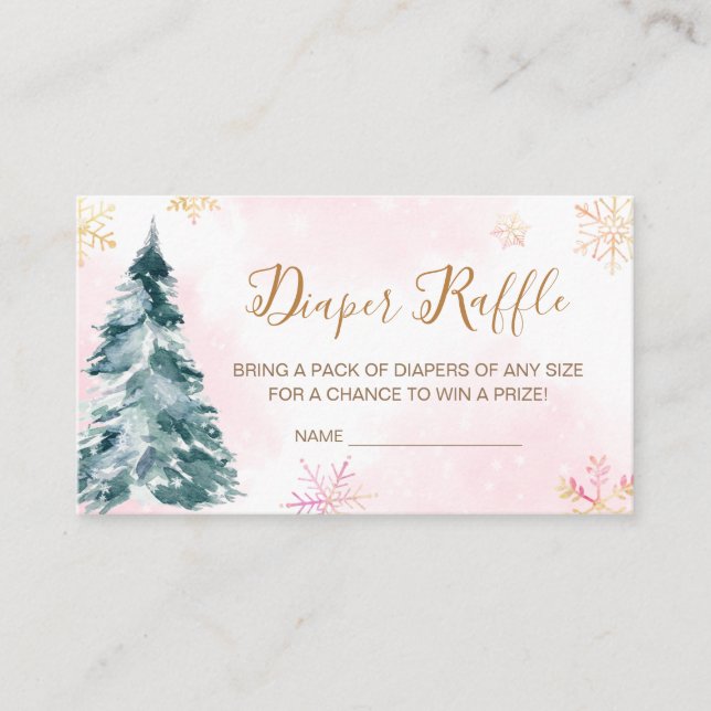 Carte D'accompagnement Bébé rose C'est froid hors de la couche Raffle (Devant)