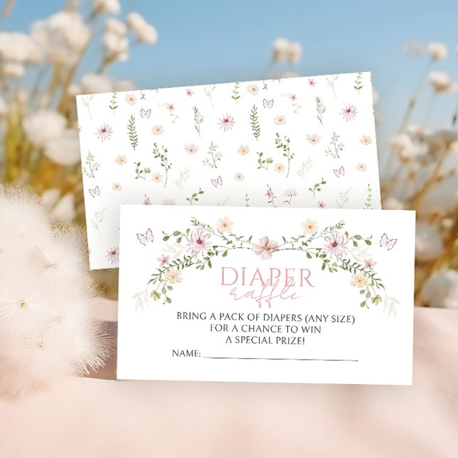 Carte D'accompagnement Bébé rose en fleur Bébé Fille Douche Déchets Raffl (Créateur téléchargé)