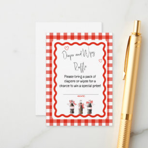 Carte D'accompagnement Bébé Rouge Gingha Soda Prêt à éclater Couche ou Li