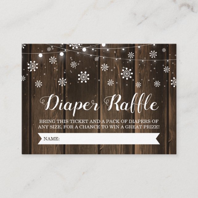 Carte D'accompagnement Bébé rustique C'est froid hors de la couche Raffle (Devant)