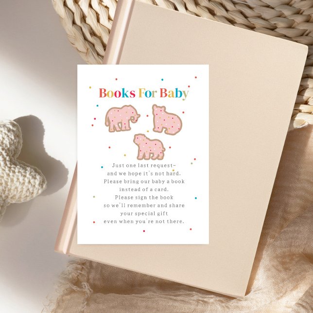 Carte D'accompagnement Bébé Saupoudrer Animaux Cookies Réserver Demander  (Créateur téléchargé)