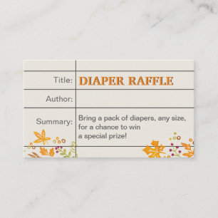 Carte D'accompagnement Bébé Shower d'Automne Gâteau Diaper Raffle