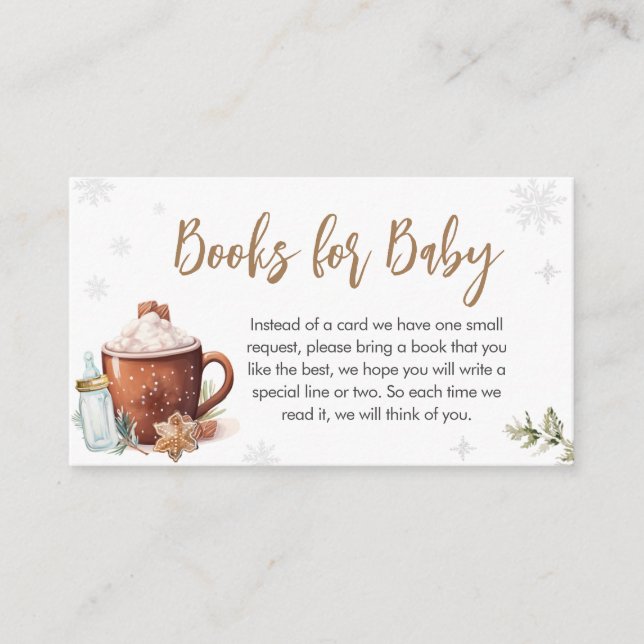 Carte D'accompagnement Bébé son froid à l'extérieur de cacao chaud Livres (Devant)