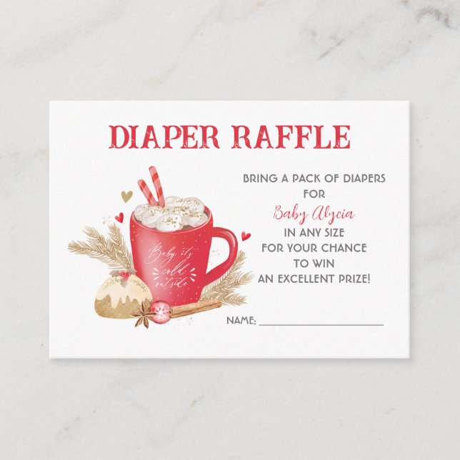Carte D'accompagnement Bébé Son Froid À L'Extérieur, Raffle De Coca (Devant)