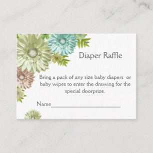 Carte D'accompagnement Bébé Vert En Fleur Brunch Douche Raffle