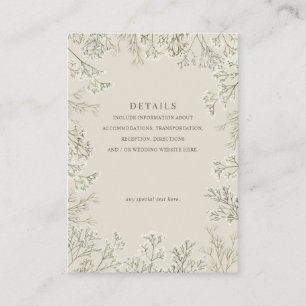 Carte D'accompagnement Bébé's Breath Beige Mariage Détails Vertical