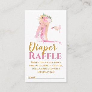 Carte D'accompagnement Belle Ballerina Diaper Raffle Billet Enclosur