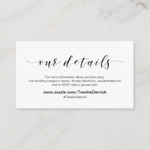 Carte D'accompagnement Belle élégance, Noir, Nos Détails Mariages