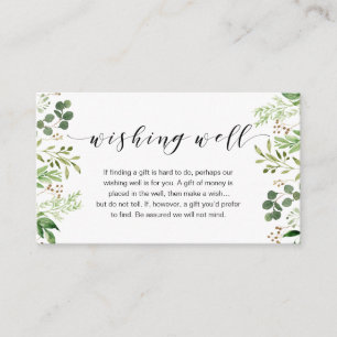 Carte D'accompagnement Belle Élégante Verdure, Puits de Vœux de Mariage