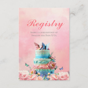 Carte D'accompagnement Belle Papillons Twins Baby Registry