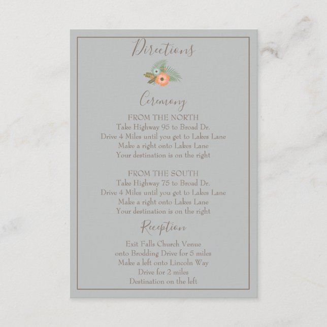 Carte D'accompagnement Belles directions florales (Devant)