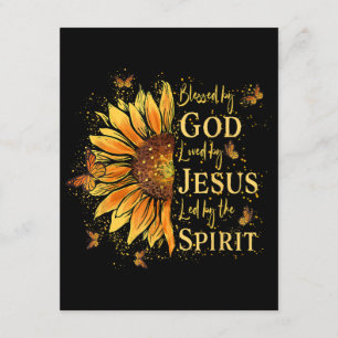 Carte D'accompagnement Béni Par Dieu - Aimé Par Jésus, Tournesol