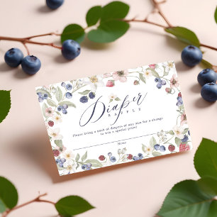 Carte D'accompagnement Berry Baby shower doux Fleurs et baies sauvages