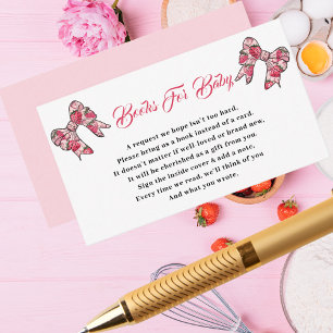 Carte D'accompagnement Berry First Strawberry Pink Bow 1er anniversaire