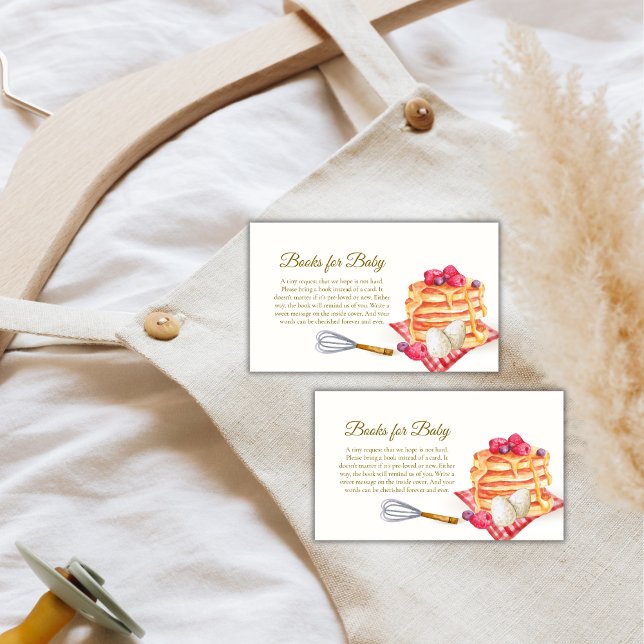 Carte D'accompagnement Berry Pancake Egg Whisk Brunch Baby shower de livr (Berry Pancake Egg Whisk Brunch Books Baby Shower Enclosure Card)