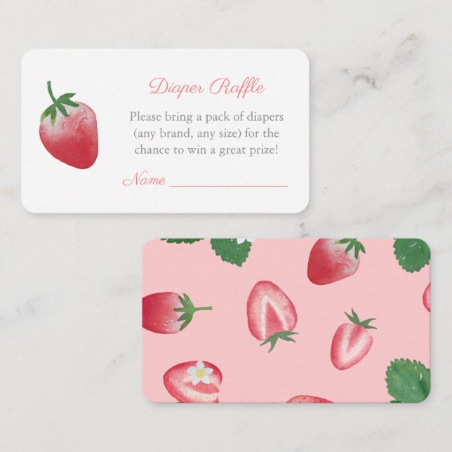 Carte D'accompagnement Berry Sweet Baby shower fraise Raffin de couche de (Devant / Derrière)