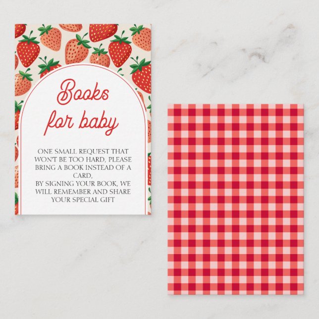 Carte D'accompagnement Berry Sweet Baby shower Livres pour bébé (Devant / Derrière)