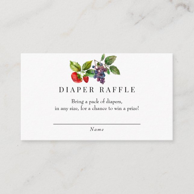 Carte D'accompagnement Berry Sweet Baby shower Raffle de couche (Devant)