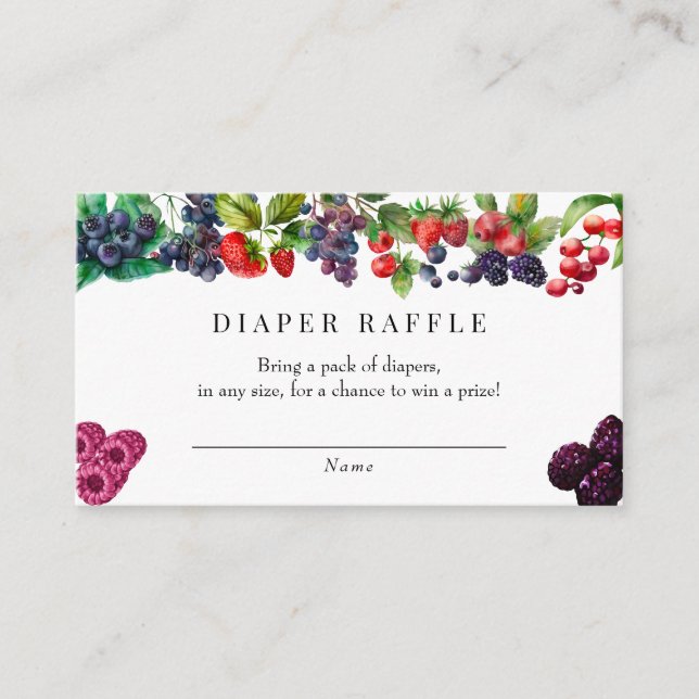 Carte D'accompagnement Berry Sweet Baby shower Raffle de couche (Devant)
