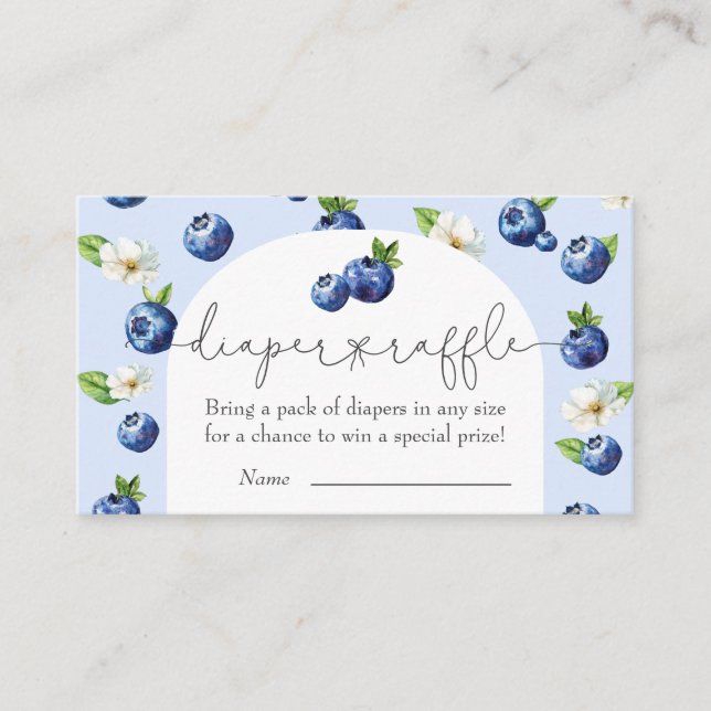 Carte D'accompagnement Berry Sweet Blueberry Baby shower Déchets Raffin (Devant)