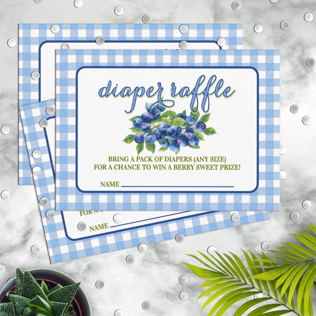 Carte D'accompagnement Berry Sweet Blueberry Thème Diaper Raffle (Créateur téléchargé)