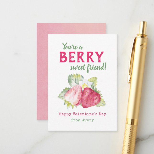 Carte D'accompagnement Berry Sweet Kids Classroom Valentine's Cards (Devant/Arrière en situation)